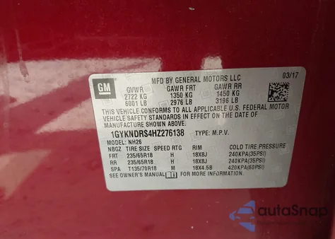2017 Cadillac Xt5 Luxury from USA, damaged, VIN 1GYKNDRS4HZ276138